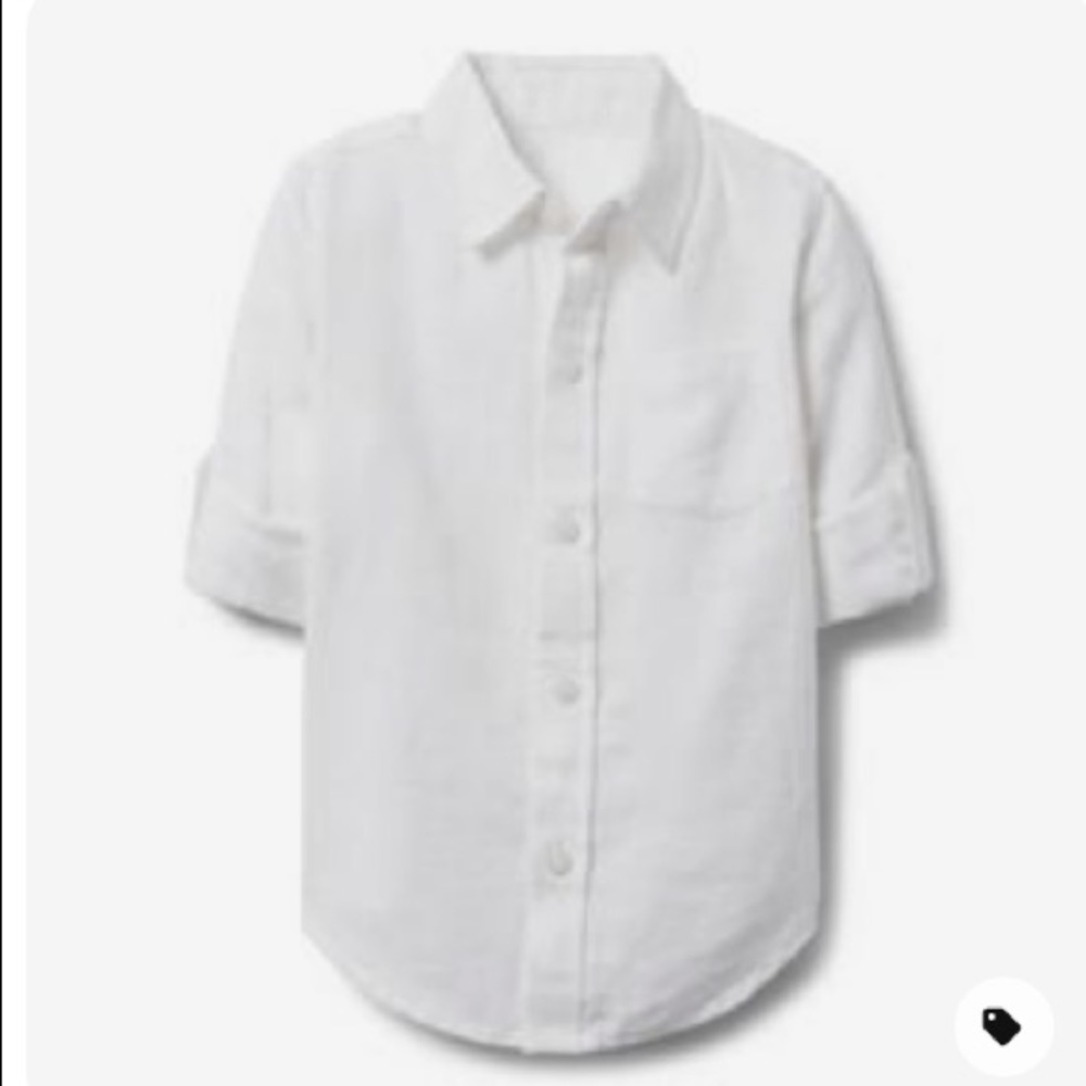 Janie and Jack Linen Roll-Cuff Shirt